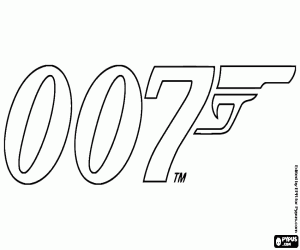 Coloriage Logo de 007 James Bond