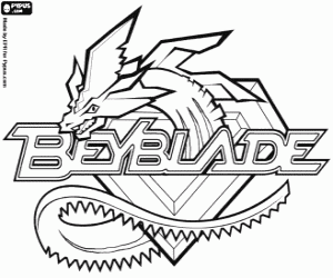 Coloriage Logo de Beyblade avec le dragon