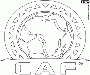 Coloriage Logo de la CAF, football en Afrique