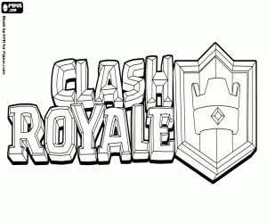 Coloriage Logo de Clash Royale, jeu vidéo