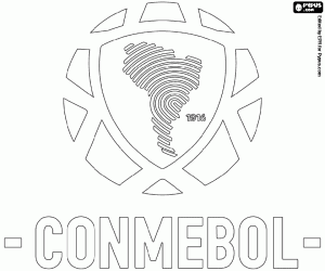 Coloriage Logo de la Conmebol, football sud-américain