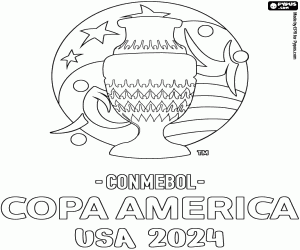 Coloriage Logo de la Copa America USA 2024