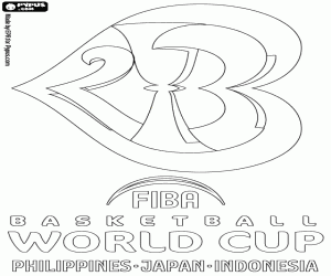 Coloriage Logo de la Coupe du Monde de Basketball 2023