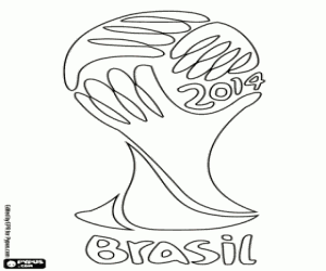 Coloriage Logo de Coupe du monde FIFA Brésil 2014