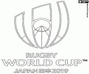 Coloriage Logo de la Coupe du Monde de Rugby 2019