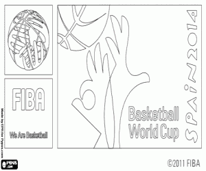Coloriage Logo de Coupe Mondial de Basket Espagne 2014