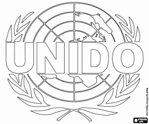 Coloriage Logo de développement industriel des ONU