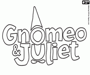 Coloriage Logo de Gnoméo et Juliette