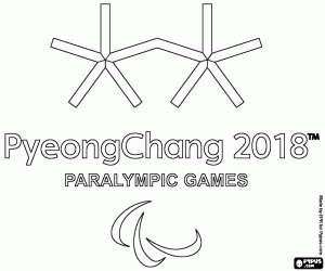 Coloriage Logo de Jeux paralympiques d’hiver de 2018