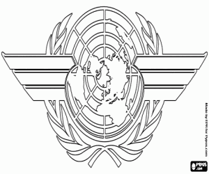 Coloriage Logo de l'Aviation civile internationale