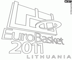 Coloriage Logo de l'EuroBasket 2011 en Lituanie