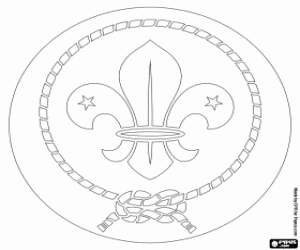 Coloriage Logo de l'OMMS, une fleur de lys