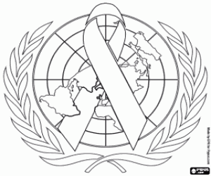 Coloriage Logo de l'ONU contre le sida