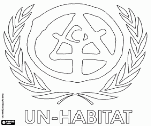 Coloriage Le logo de l'ONU-HABITAT