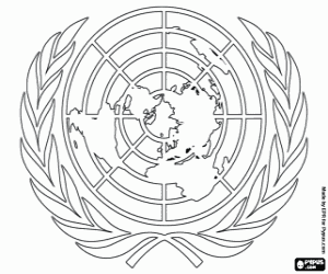 Coloriage Logo de l'ONU