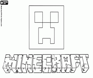 Coloriage Logo de Minecraft et un Creeper