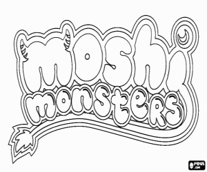 Coloriage Logo de Moshi Monsters