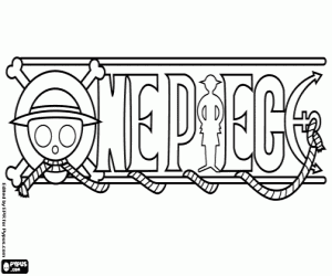 Coloriage Logo de One Piece, mangas japonais