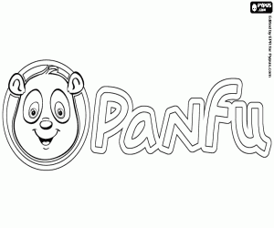 Coloriage Logo de Panfu avec le panda