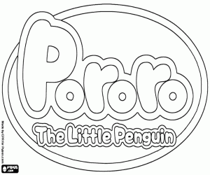 Coloriage Logo de pingouin Pororo