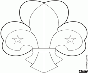 Coloriage Logo de Scoutisme, fleur de Lys