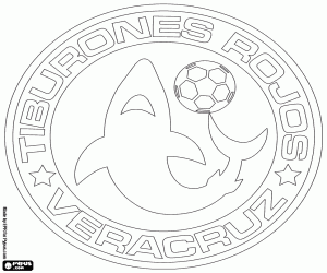 Coloriage Logo de Tiburones Rojos de Veracruz
