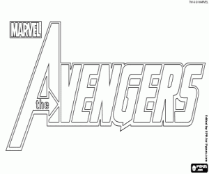 Coloriage Logo de Les Vengeurs, The Avengers