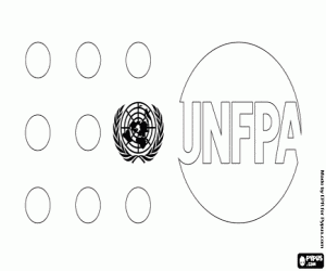 Coloriage Logo du FNUAP, ONU