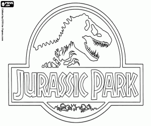 Coloriage Logo original de Jurassic Park