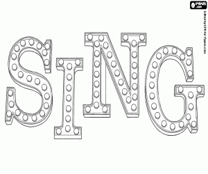 Coloriage Logo original de Singx, en anglais