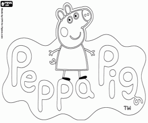 Coloriage Logo Peppa Pig