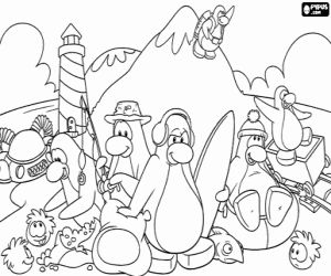Coloriage Les loisirs des pingouins