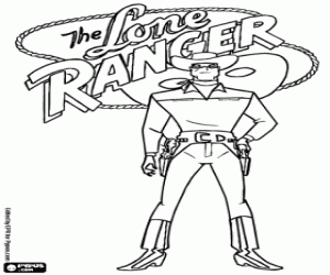 Coloriage Lone Ranger avec le logo