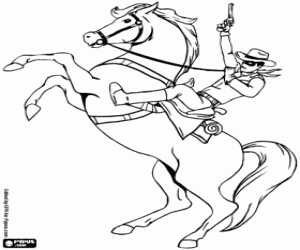Coloriage Lone Ranger et Silver en action