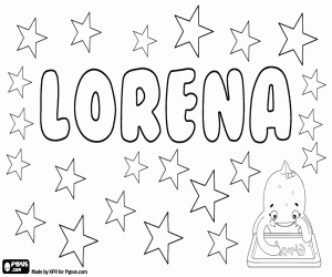 Coloriage Lorena, nom de jeune fille
