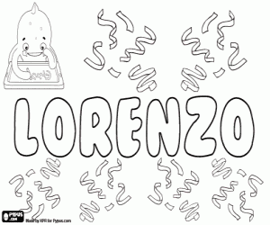 Coloriage Lorenzo, nom italien et espagnol