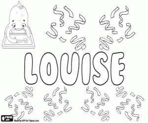 Coloriage Louise, nom anglais et français