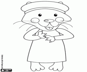 Coloriage Le loup avec les vêtements de grand-mère