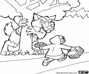 Coloriage Le loup et le petit chaperon rouge