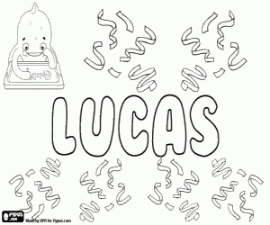 Coloriage Lucas, nom en diverses langues