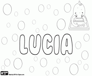 Coloriage Lucia, nom dans plusieurs langues
