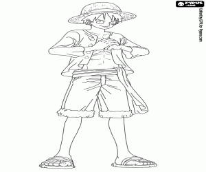 Coloriage Luffy dans One Piece New World