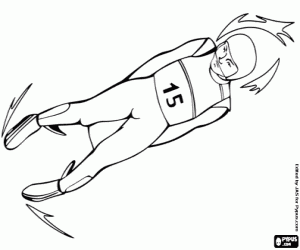 Coloriage Luge, un sport dangereux
