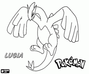 Coloriage Lugia, un Pokémon