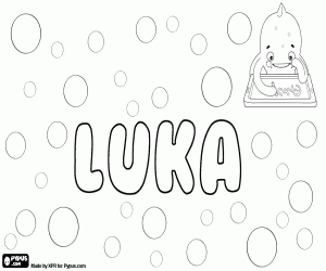 Coloriage Luka, nom dans plusieurs langues