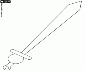 Coloriage L'épée, une arme médiévale