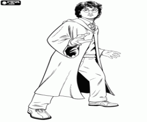 Coloriage L’apprenti magicien Harry Potter