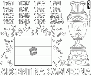 Coloriage L’Argentine, championne des Amériques 2024