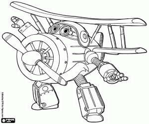 Coloriage L’avion Grand Albert, Super Wings