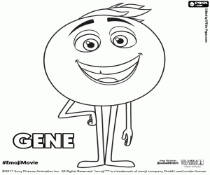 Coloriage L’emoji Gene avec grand sourire